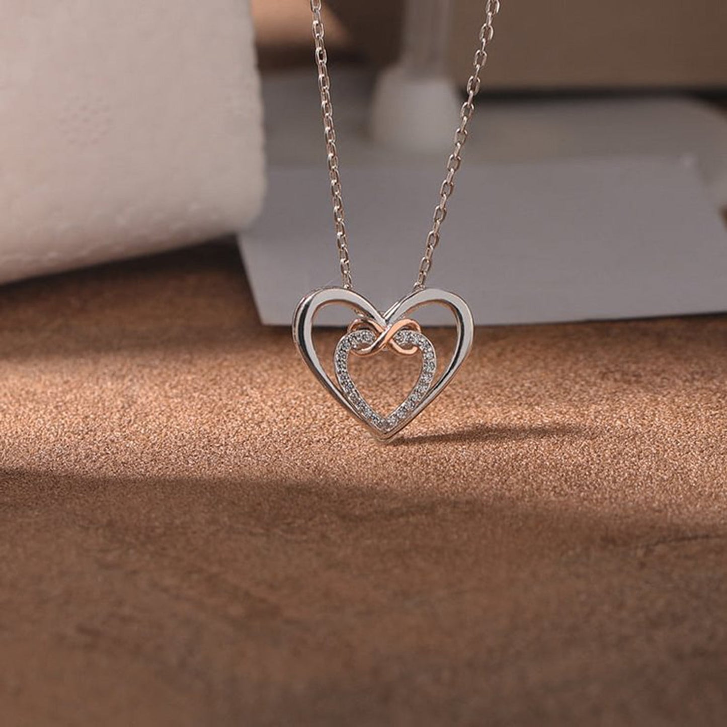 Heart Shape Inlaid Zircon