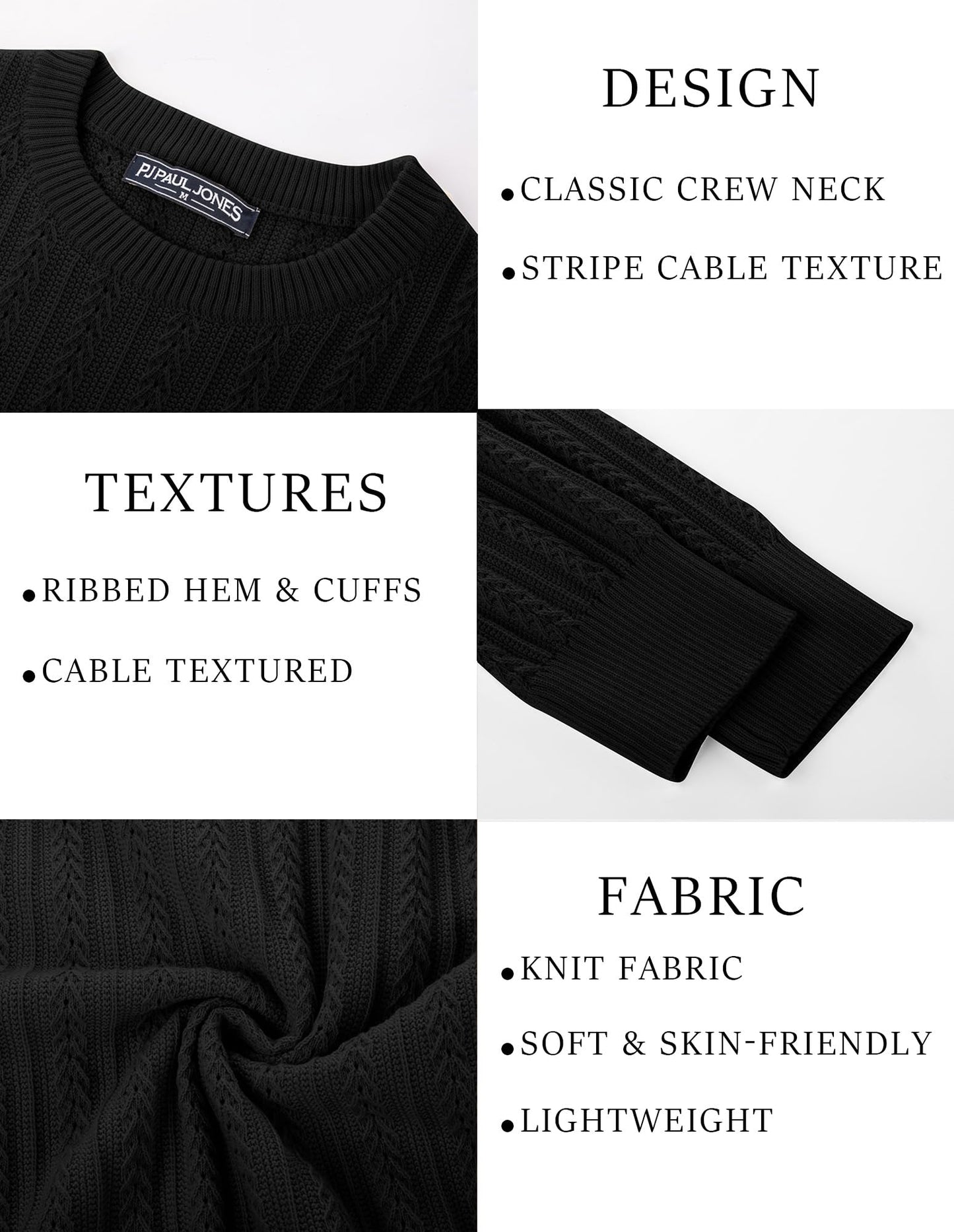 PJ PAUL JONES Mens Crew Neck Sweater