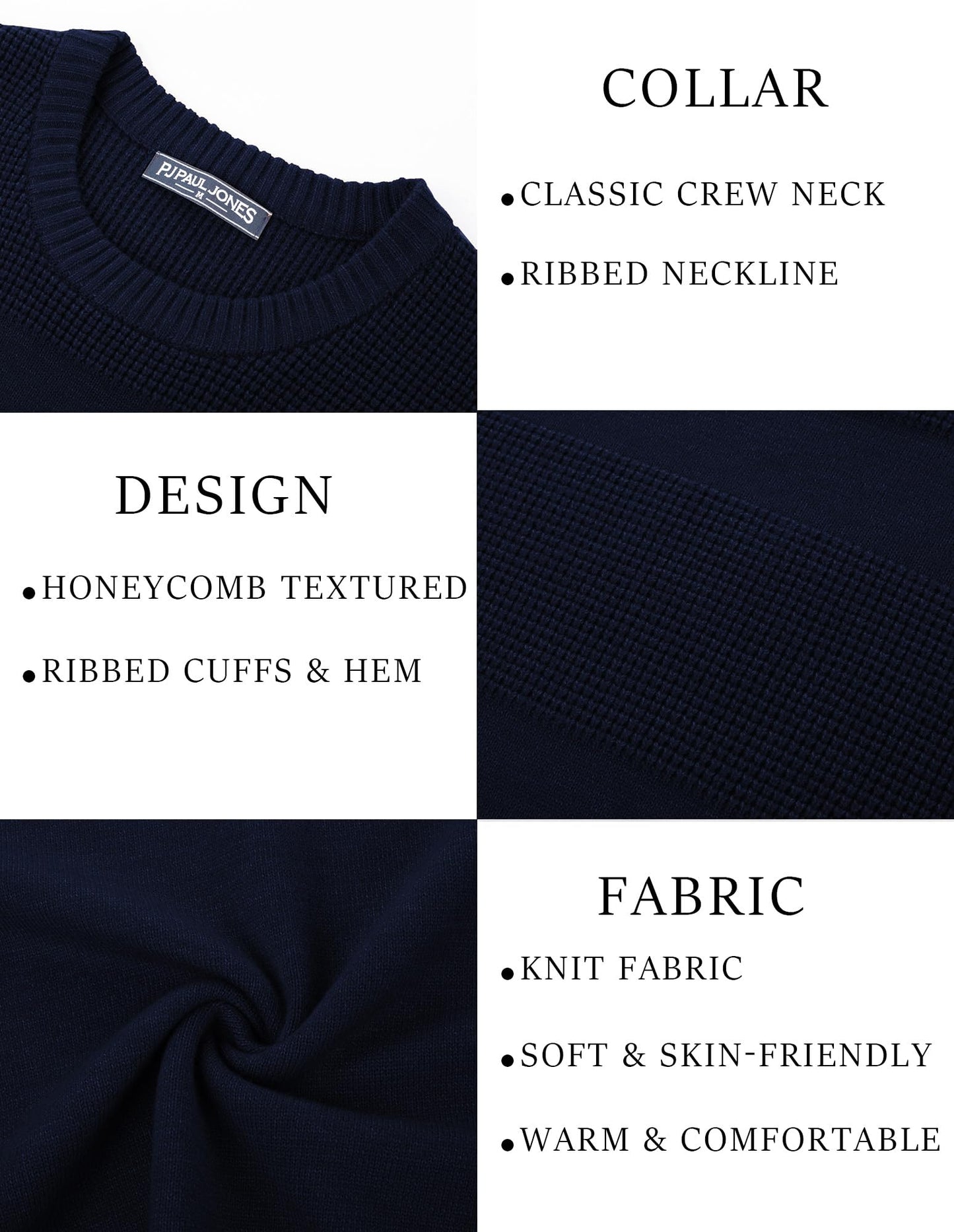 PJ PAUL JONES Mens Sweaters Crew Neck