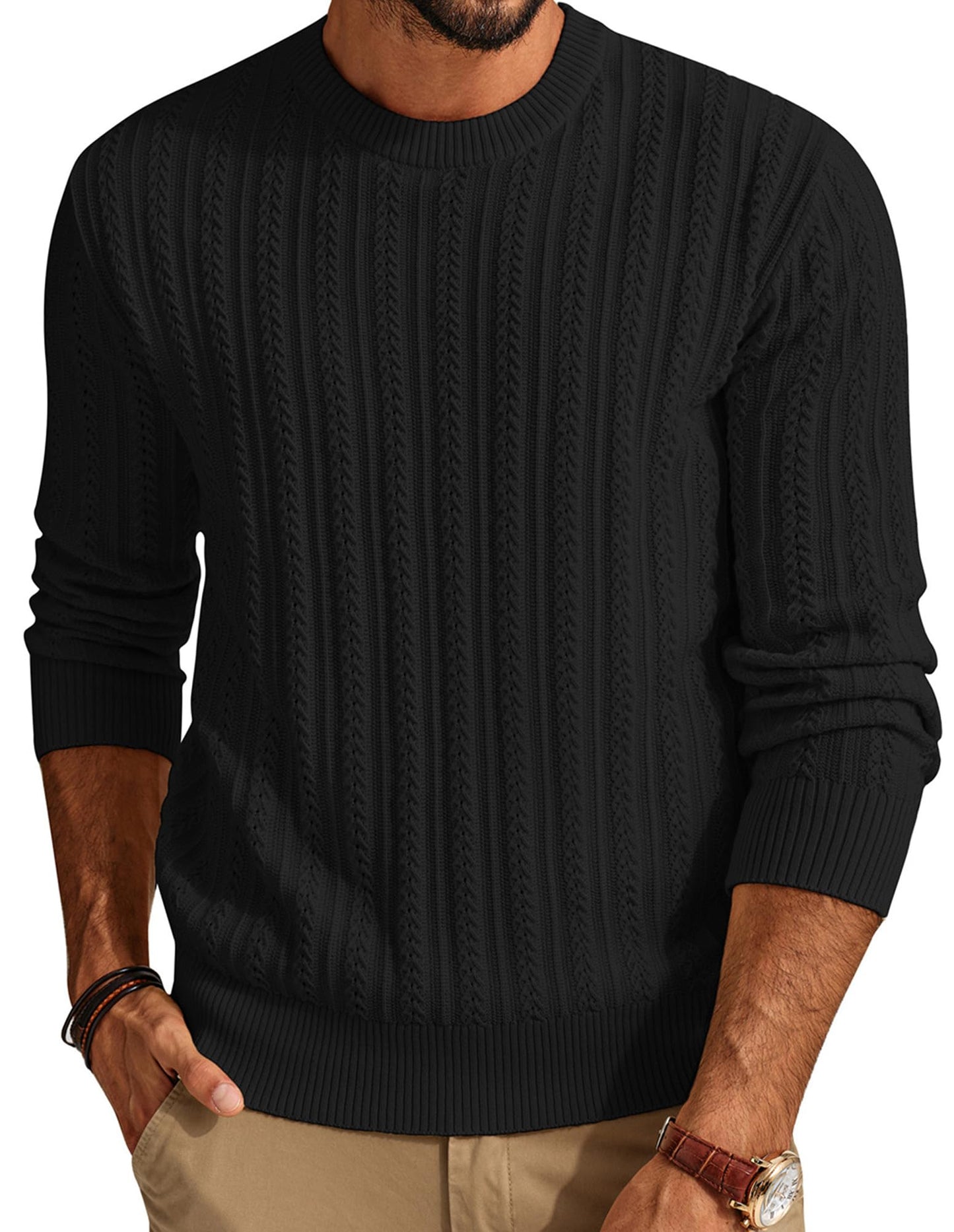PJ PAUL JONES Mens Crew Neck Sweater