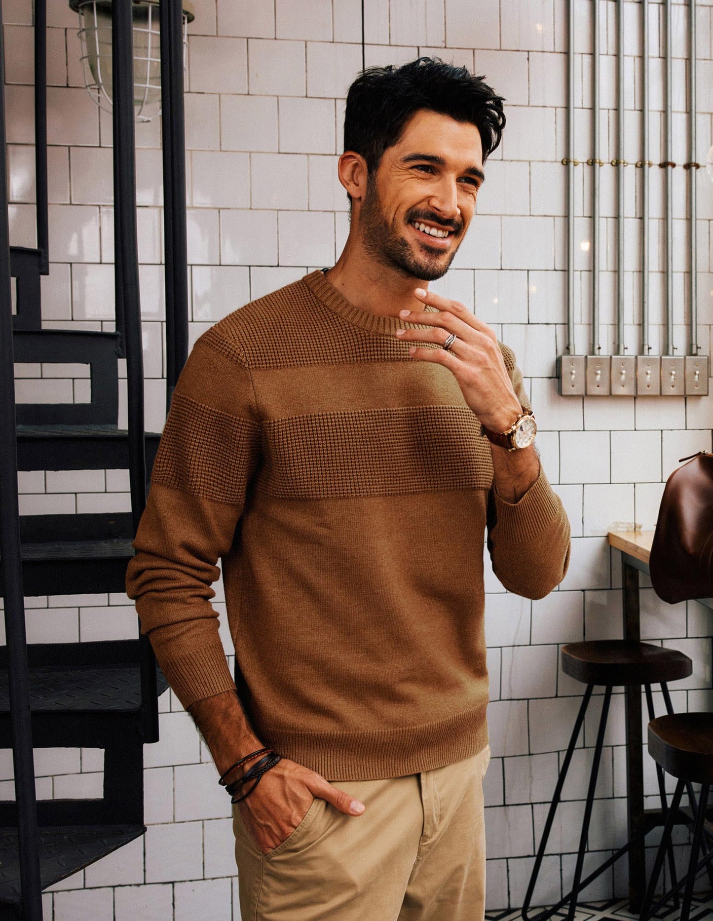 PJ PAUL JONES Mens Sweaters Crew Neck
