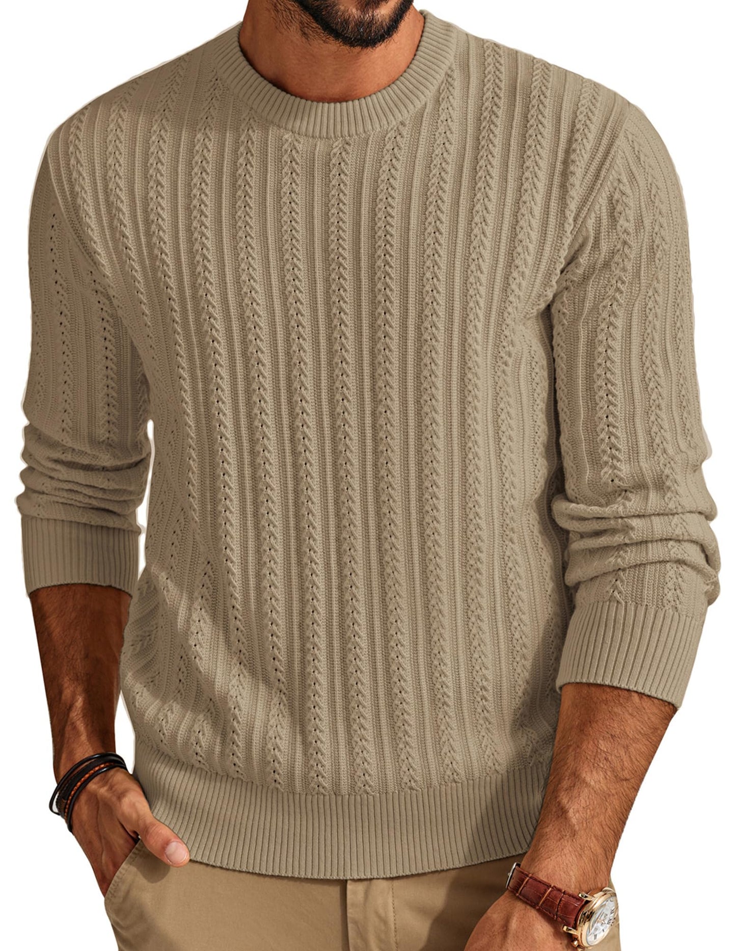 PJ PAUL JONES Mens Crew Neck Sweater