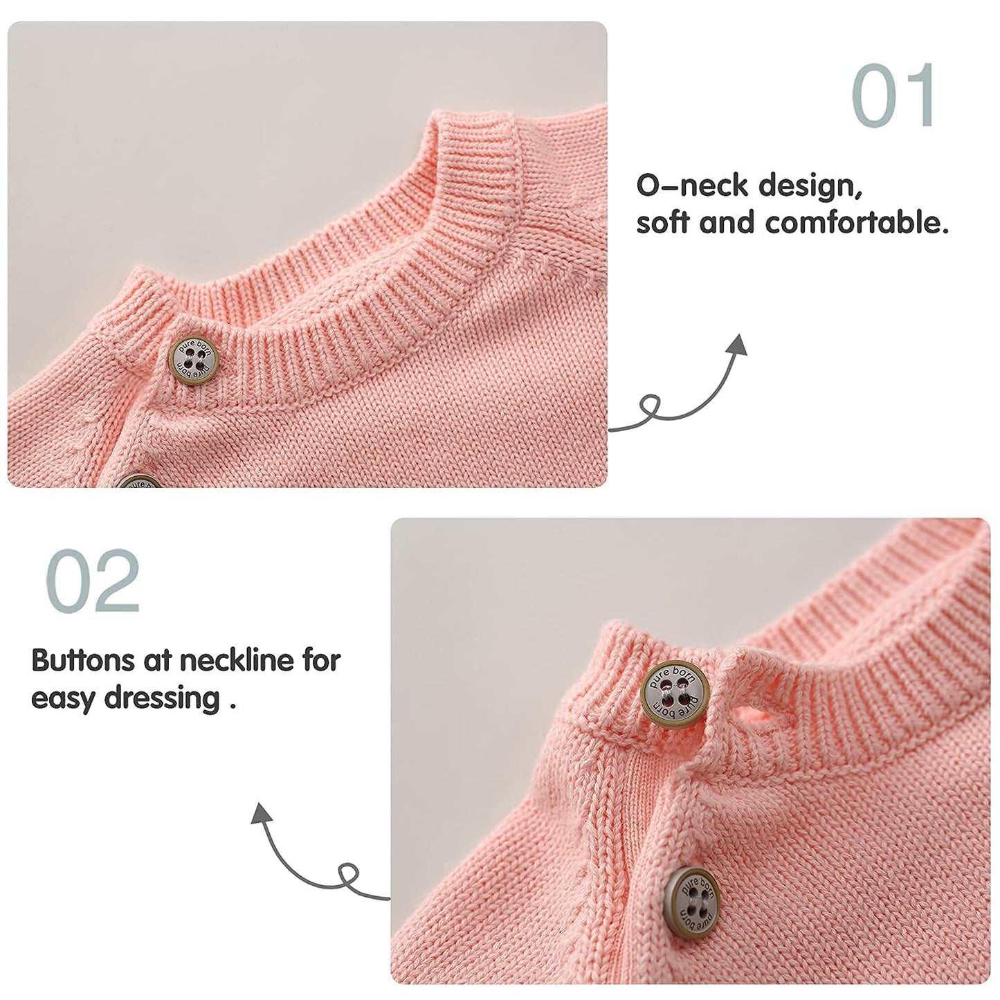pureborn Baby Boys Girls Pullover Sweater
