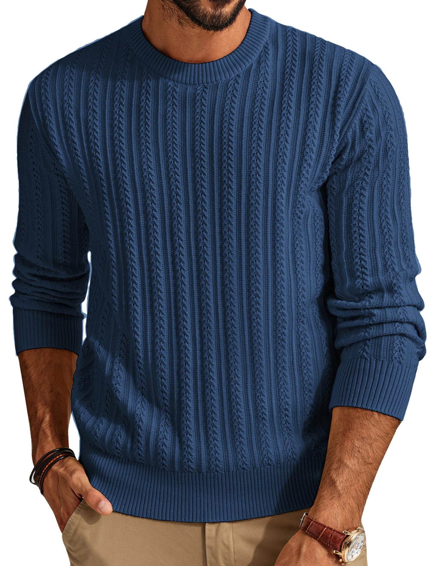 PJ PAUL JONES Mens Crew Neck Sweater