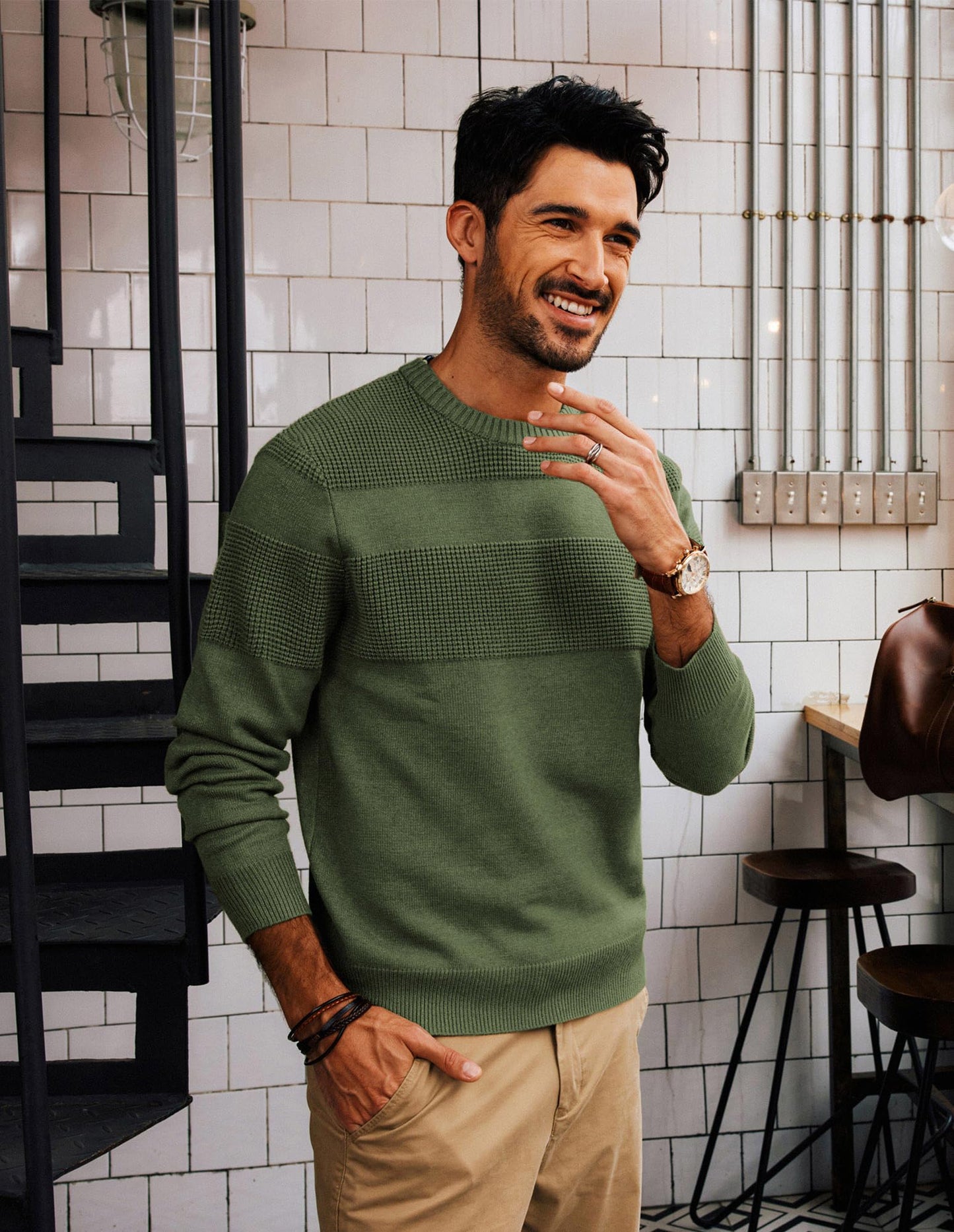 PJ PAUL JONES Mens Sweaters Crew Neck