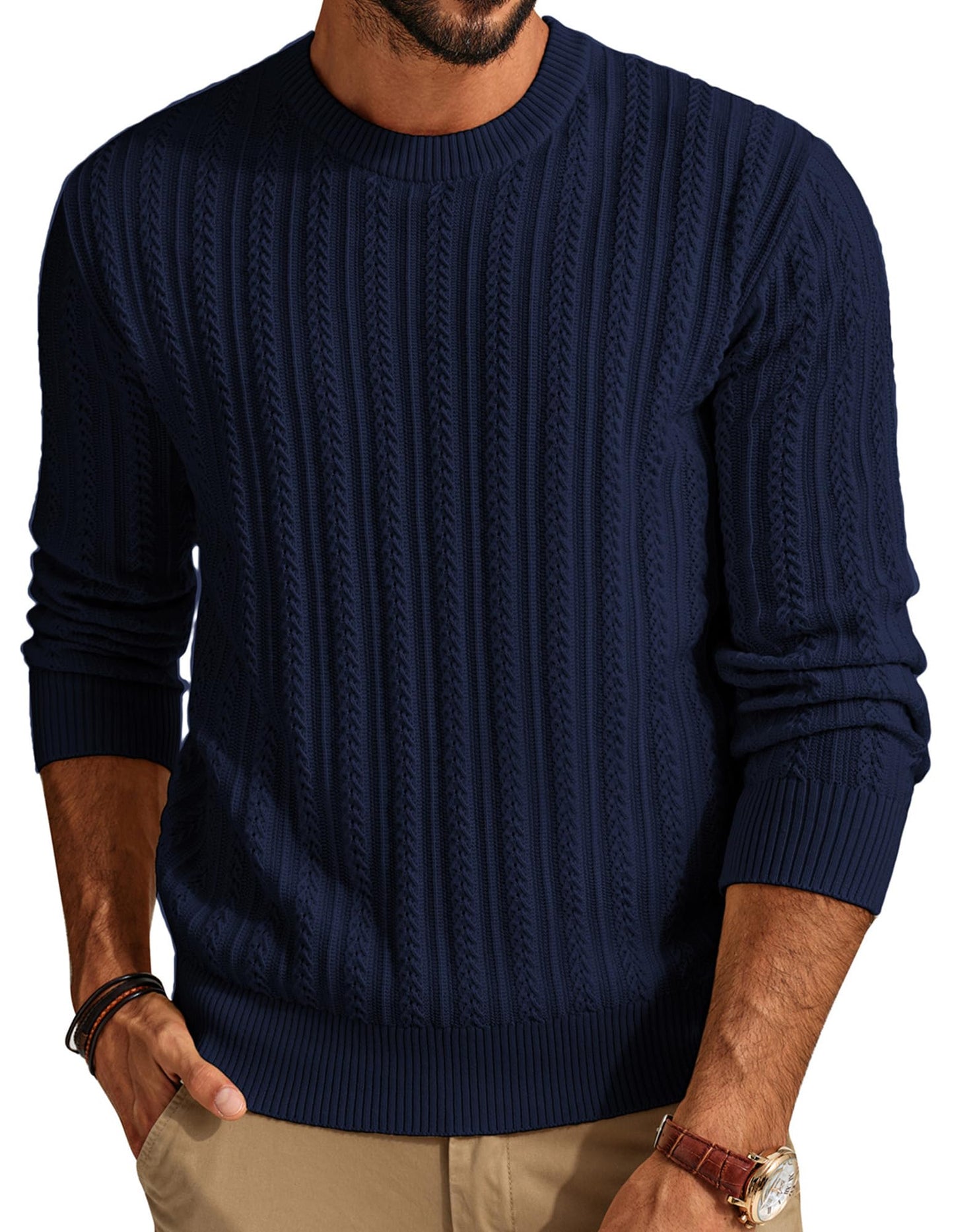 PJ PAUL JONES Mens Crew Neck Sweater
