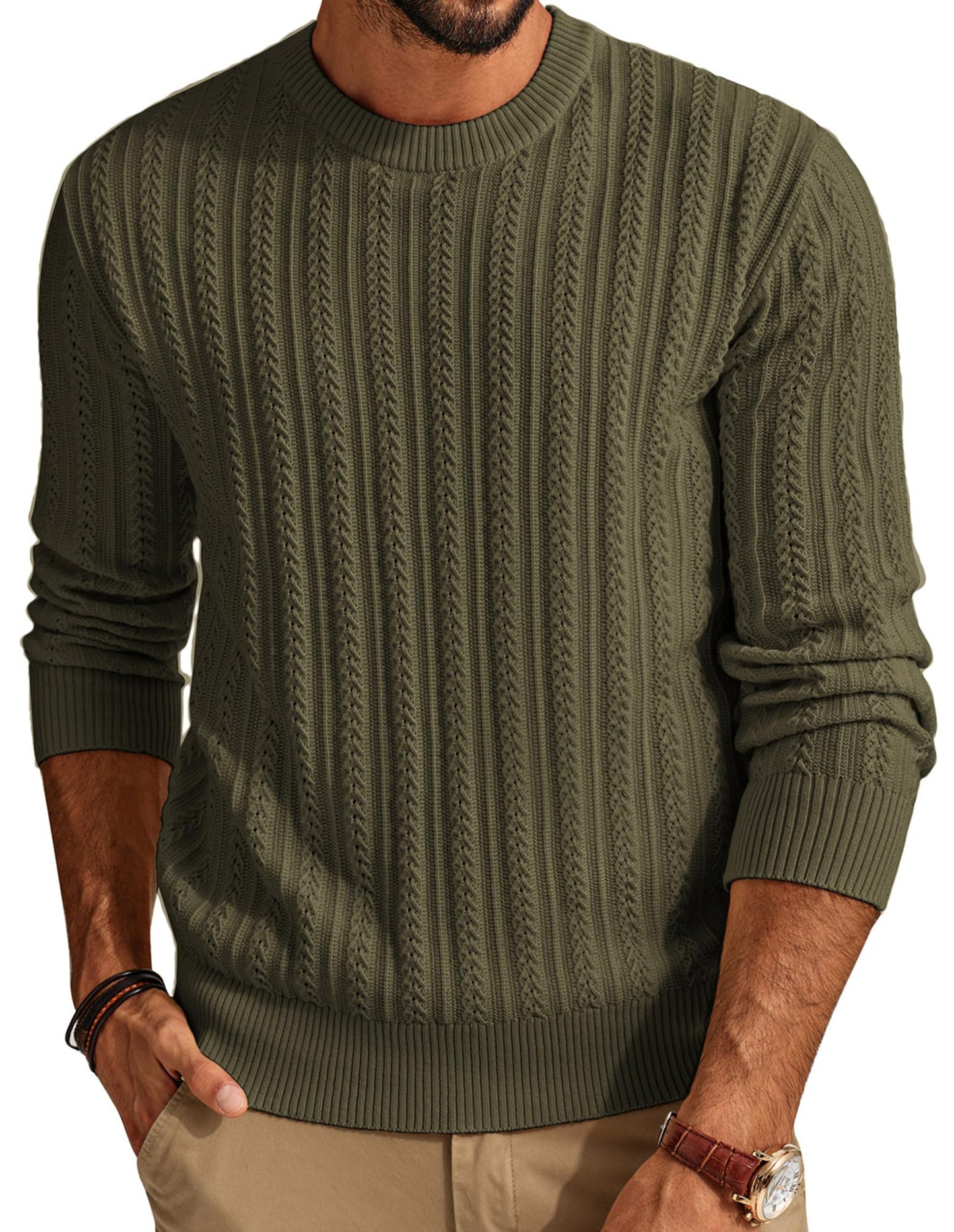 PJ PAUL JONES Mens Crew Neck Sweater