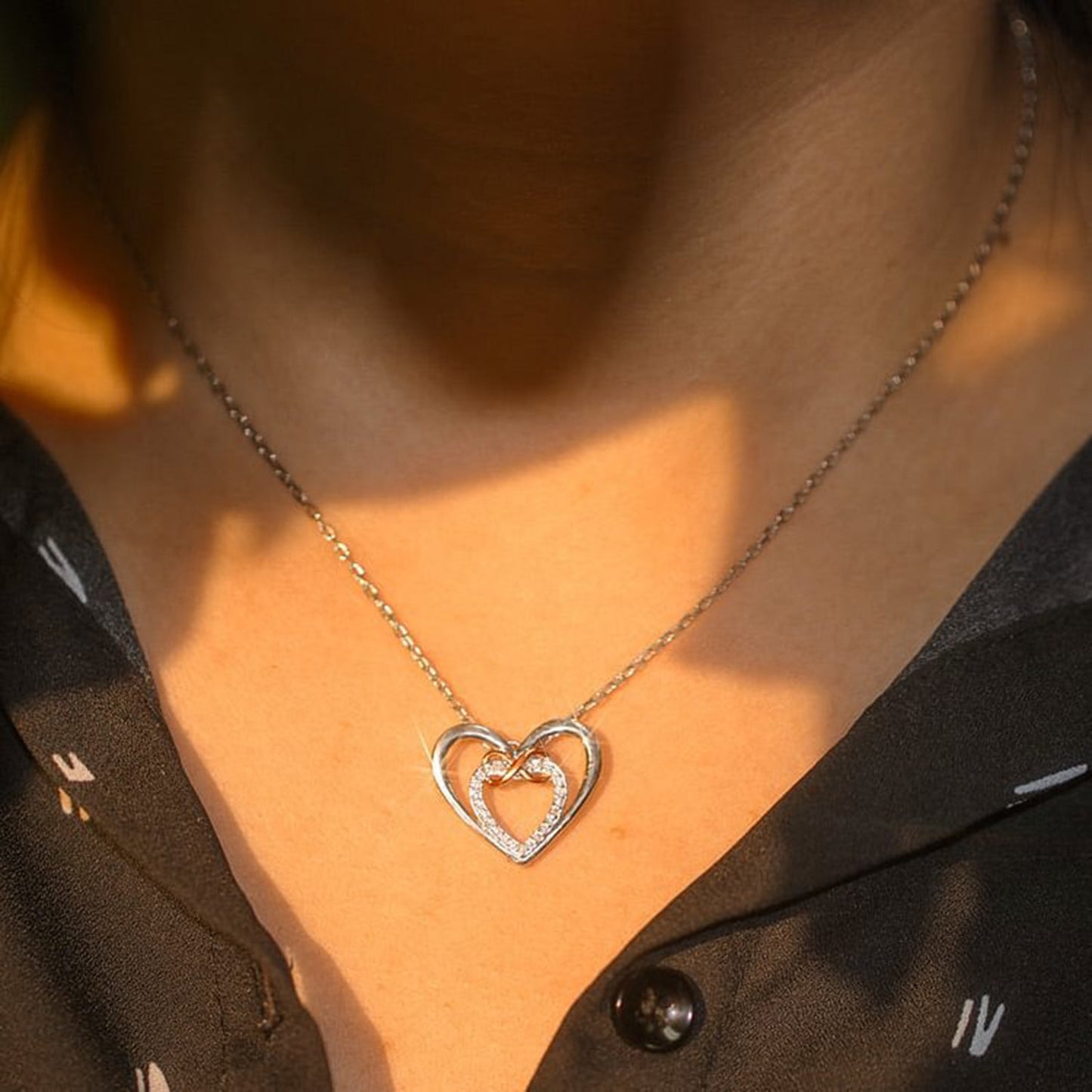 Heart Shape Inlaid Zircon