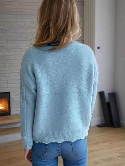 Cable-Knit Mock Neck