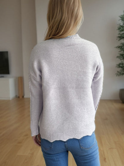 Cable-Knit Mock Neck